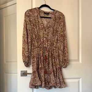 EUC Aakaa Floral dress, tie waist, size small